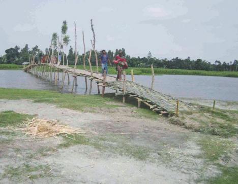 村人たち自作の竹橋
