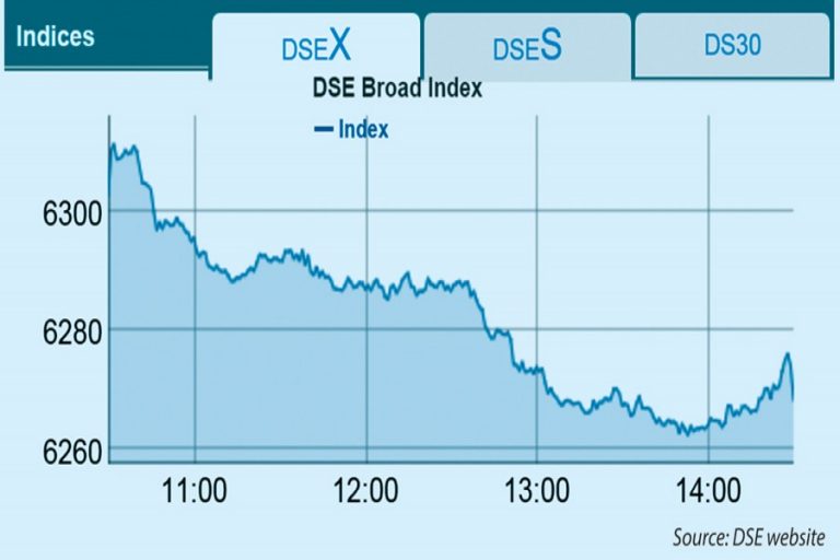 ダッカ証券取引所は中程度の損失を見る