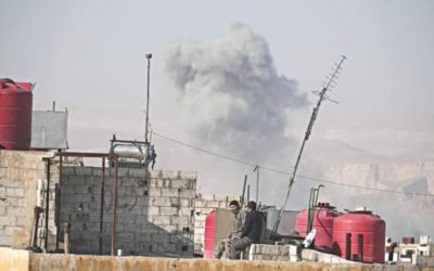 Idlibの難民を襲うミサイル攻撃