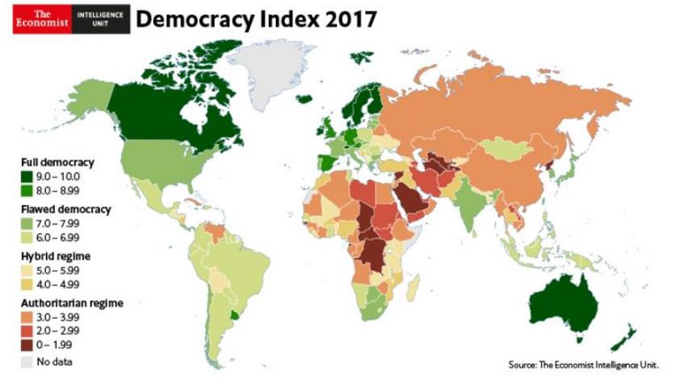 EIU民主主義指数：92位に転落