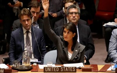 米国、パレスチナ人の保護に関する国連決議を拒否
