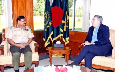 バングラデシュのブラジル大使がバングラデシュ陸軍参謀長に礼状をかけた
