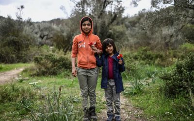 ギリシャのレスボス島の人々への移住の危機による絶望感