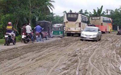 カタツムリのペースで進んでいるネトラコナの道路修復作業