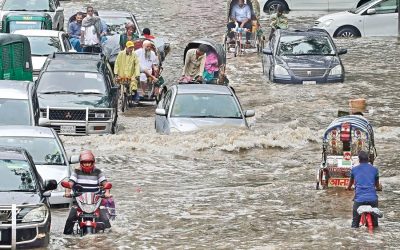 雨が都市生活を不自由にする