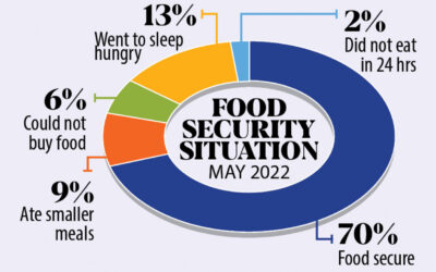 30％が食糧不足に直面