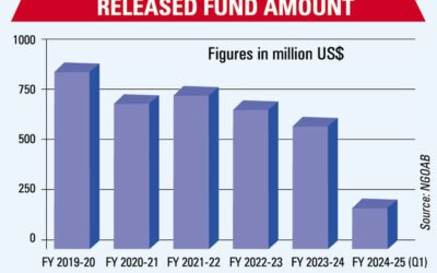 NGOの資金放出は減少傾向