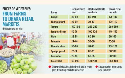 雨と夏の作物の枯渇で野菜価格が上昇