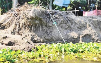 ダカティア川の川岸浸食が深刻な状況に