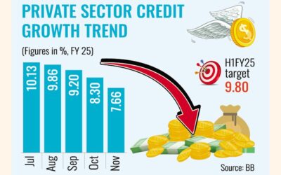 11月の民間セクターの信用成長は低下