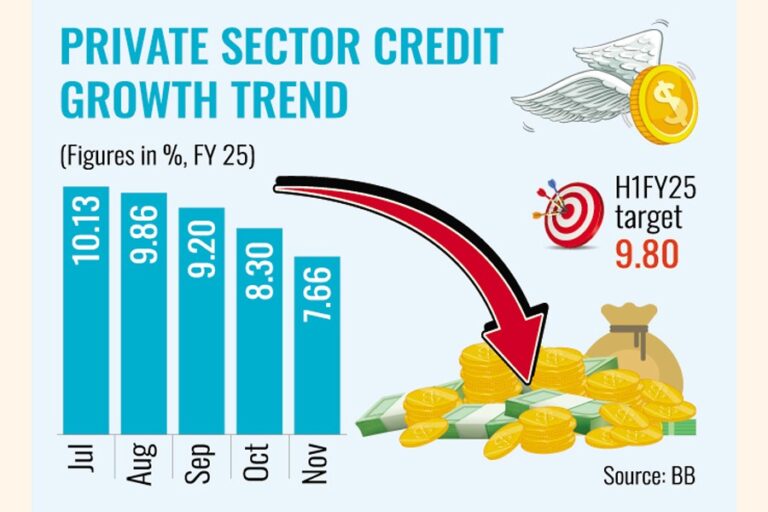 11月の民間セクターの信用成長は低下