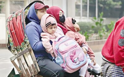 霧が太陽を覆う中、冬の寒さが市内や各地を襲う