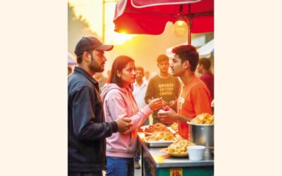 街の若者が毎日の食の祭典の文化を生み出している