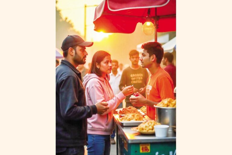 街の若者が毎日の食の祭典の文化を生み出している