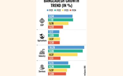 工業生産の落ち込みにより、24年度の成長率は4.22%に低下