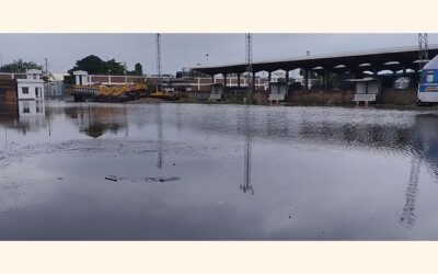 浸水によりベナポール陸上港の活動が中断