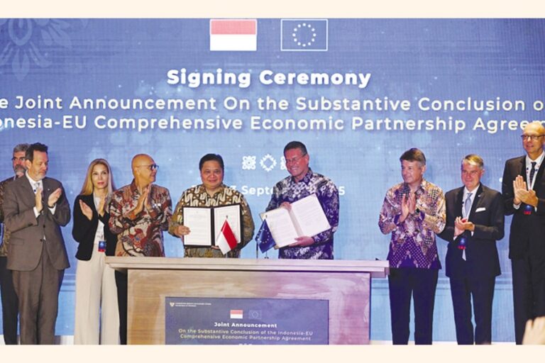 インドネシアとEU、待望の貿易協定に署名