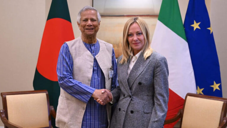 ユヌス氏、イタリアのメローニ首相と会談