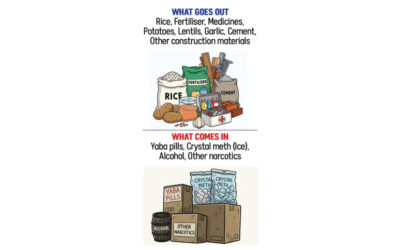 湾岸の密輸：米は輸出、ヤバは輸入