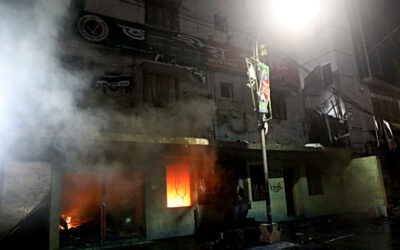 JP本社が再び放火される