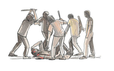 ダッカで暴徒が若者を殴り殺す