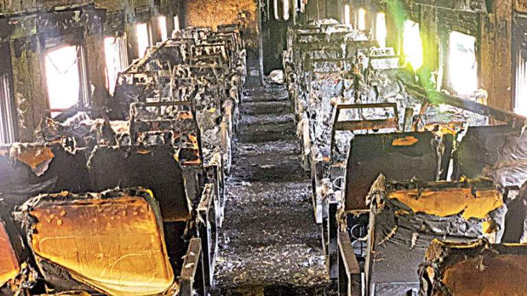 では、モハンガンジ・エクスプレスに火をつけたのが誰ですか?