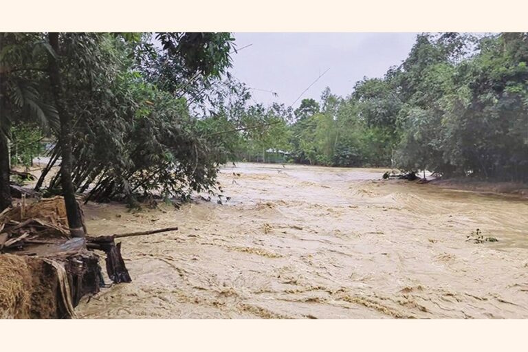 絶え間ない豪雨と丘陵地帯の洪水