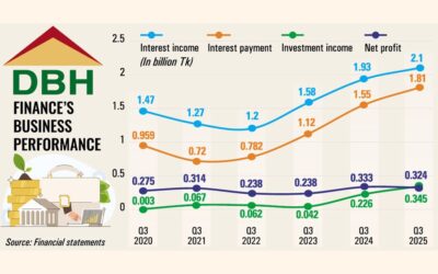 DBHファイナンスの第3四半期の利益は、経費と引当金の増加により減少した。