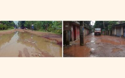 パブナ、マニクガンジの通勤者にとって穴だらけの道路は苦境に陥る