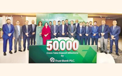 トラスト銀行、預金額5000億タカ達成を祝う