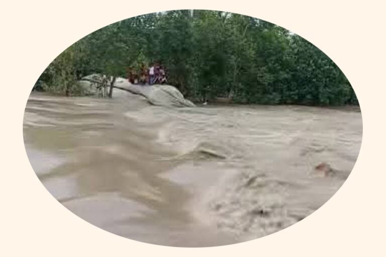 ウズベキスタンのダコペでは、潮汐により低地が浸水している。