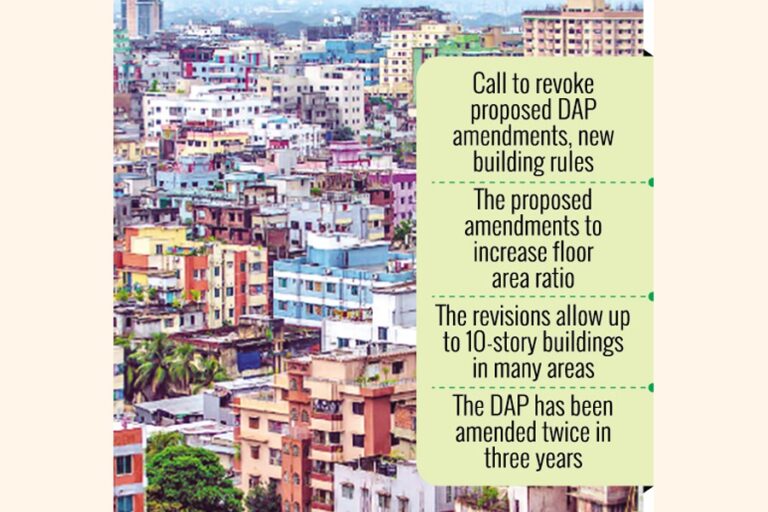 DAPへの変更案はダッカの住みやすさを脅かすと専門家は指摘