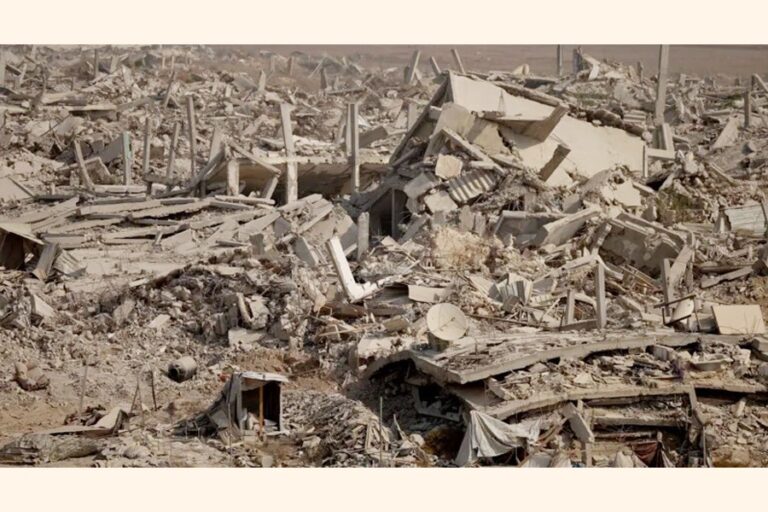 戦争後のガザ地区の完全な荒廃