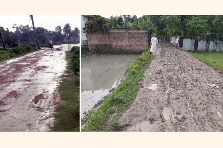 地元住民はスナムガンジ、ガイバンダ道路の悲惨な状況に苦しんでいます