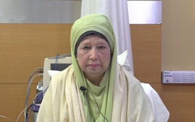 カレダ・ジアさんに同行してロンドンへ向かう14人、義理の娘シャミラさん、医師6人を含む