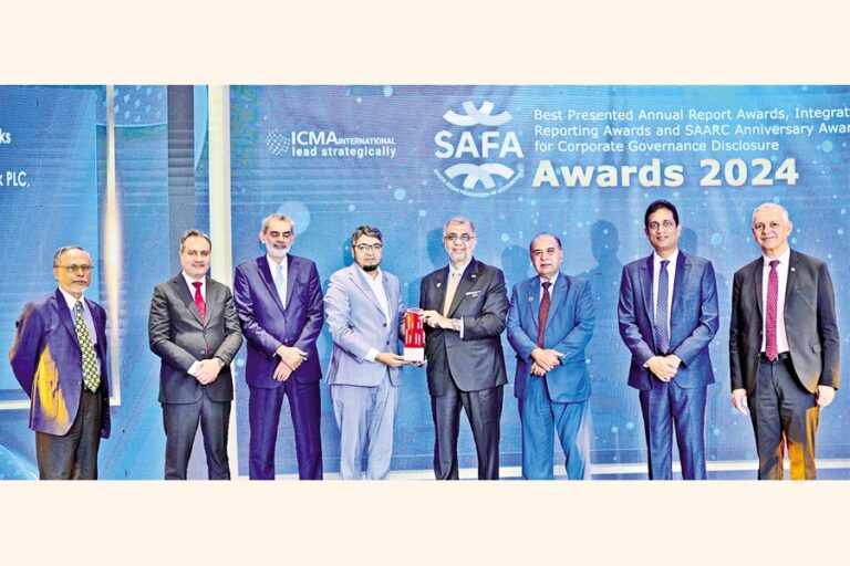 シャージャラル・イスラム銀行がSAFA銅賞を受賞