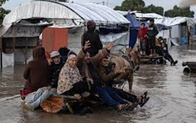 国連IOM、ガザの避難民が洪水に直面すると警告