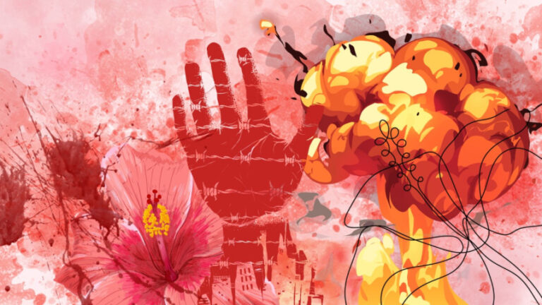 赤いハイビスカスの色