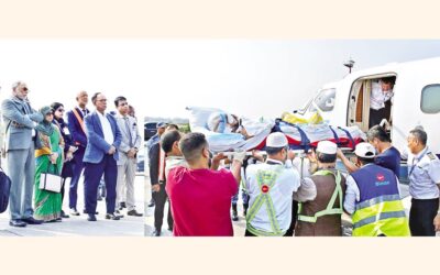 ハディ氏は救急ヘリコプターでシンガポールへ