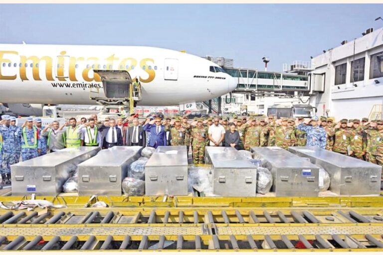 バングラデシュ平和維持部隊の遺体6体が帰国