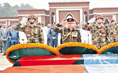 殉教した平和維持軍兵士の追悼式が行われた