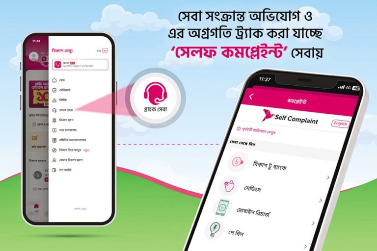 bKashの顧客はアプリを通じて苦情を申し立てることができるようになった