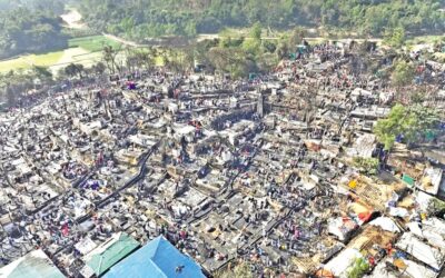 ウキヤのロヒンギャ難民キャンプで大規模な火災が発生