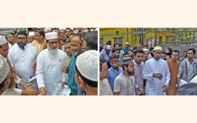 ダッカ第9選挙区のBNP候補ハビブール・ラシッド・ハビブとダッカ第8選挙区のNCP候補ナシルディン・パトワリーが選挙運動を行っている。