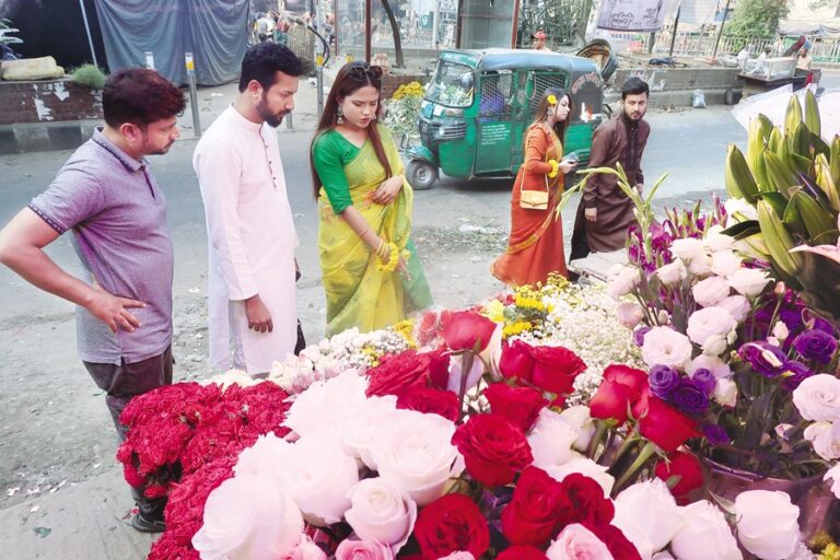 花を選ぶ若いバイヤーたち