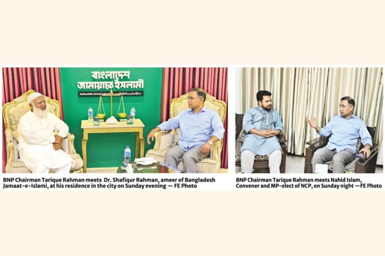 タリク氏、ジャマート党首に野党活動家の保護を保証、ナヒド氏と選挙後の友好関係について協議