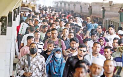 イード明けのオフィス再開で人出が急増