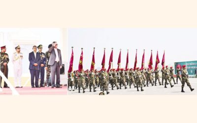 モハメド・シャハブディン大統領がパレードを観覧する