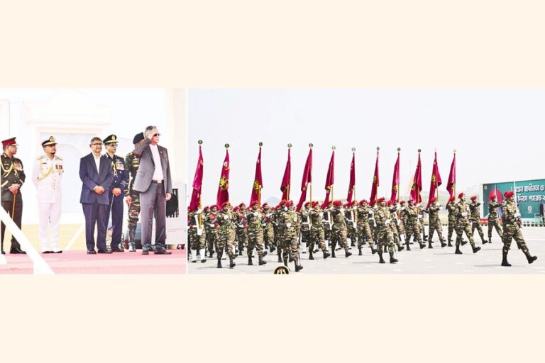 モハメド・シャハブディン大統領がパレードを観覧する