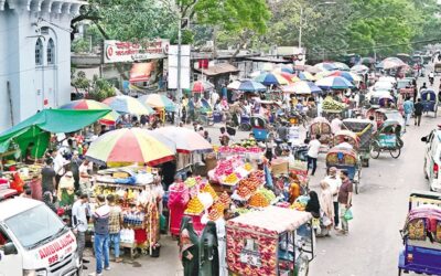 金曜日に撮影された写真では、違法な商店や事業が依然として営業を続けている。